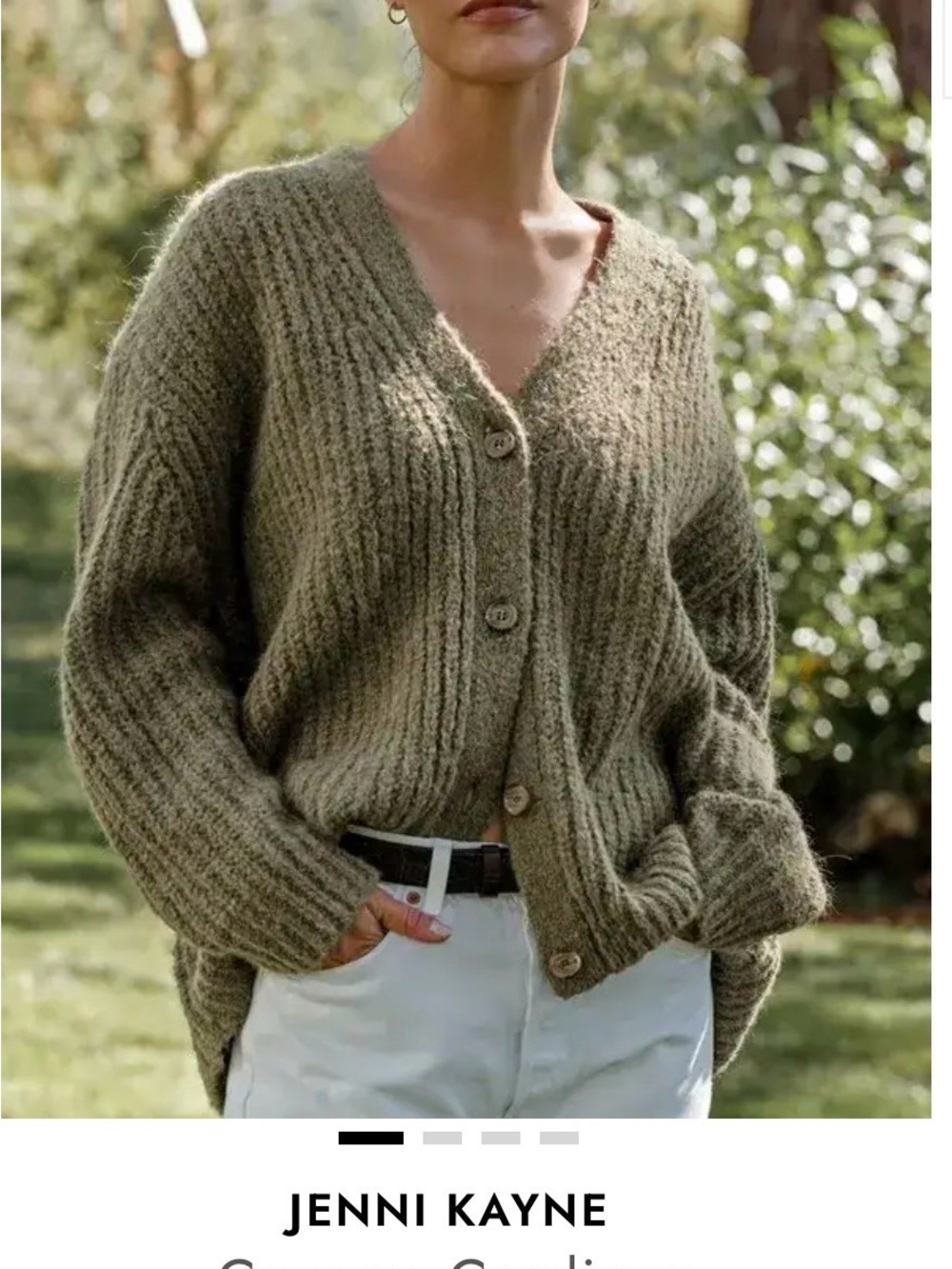 Jenni Kayne Cocoon Alpaca Wool Cardigan Willow Green